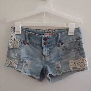💥FlashSale💥Distressed Denim lace Shorts